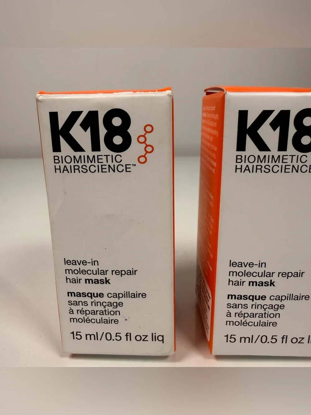 K18 Leave-In Molecular Repair Hair Mask Set of 3 x 0.5 Oz Repairing Hydrating
